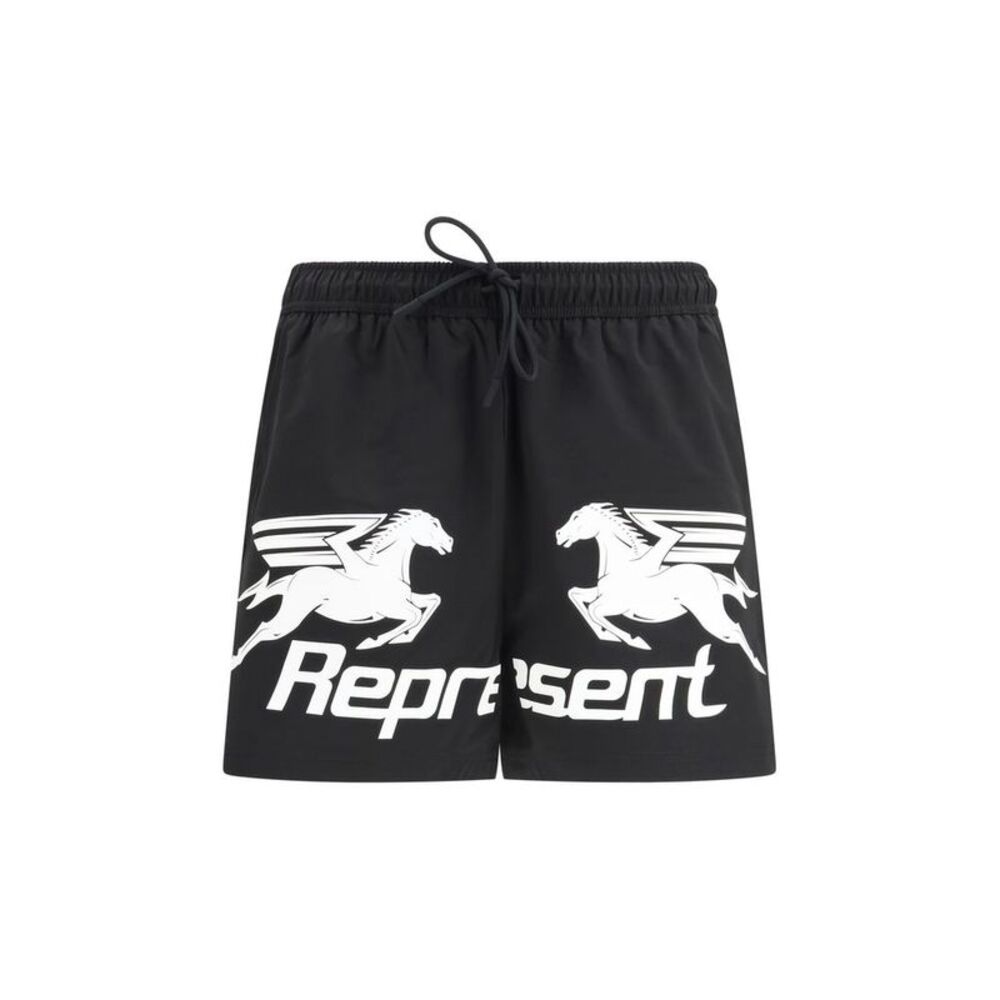 Represent Black Polyester Men's Shorts